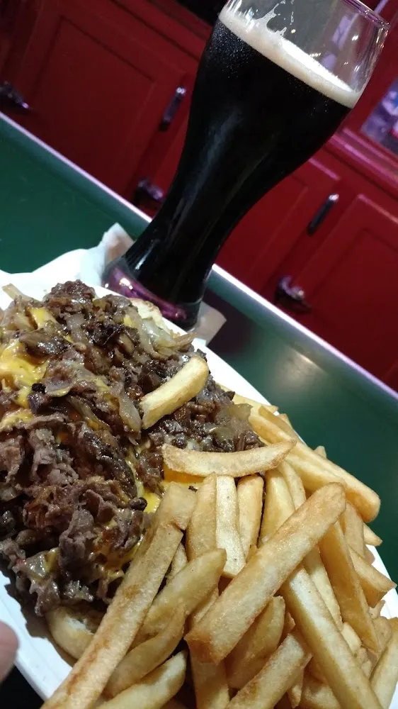 Steak Hoagie and Guinness Draught